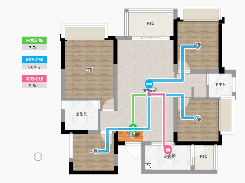 四川省-成都市-润扬观澜鹭岛-88.60-户型库-动静线