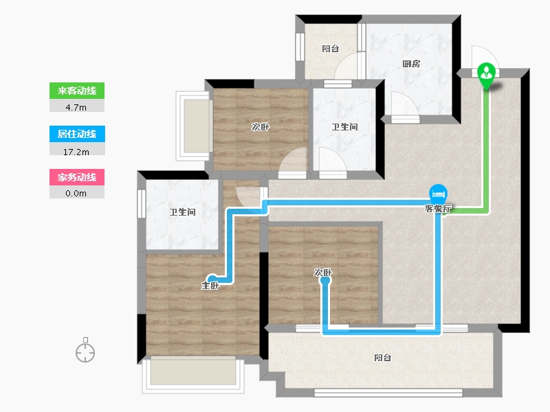 贵州省-遵义市-金科观天下-86.71-户型库-动静线