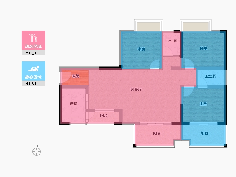 四川省-成都市-吉祥湾-87.08-户型库-动静分区