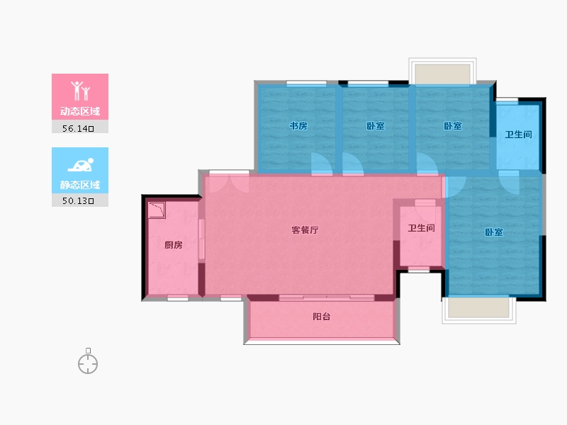 四川省-眉山市-融创南凌樾-94.18-户型库-动静分区