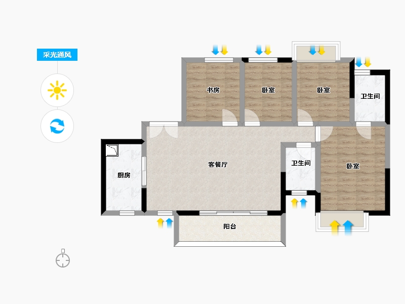 四川省-眉山市-融创南凌樾-94.18-户型库-采光通风