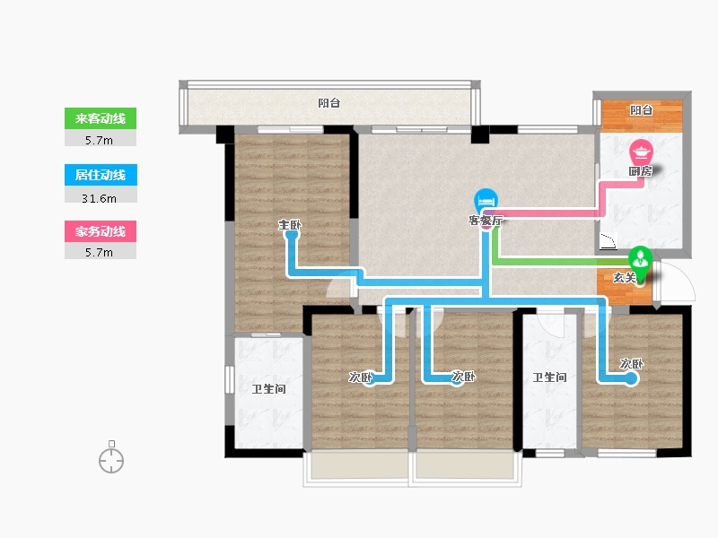 四川省-成都市-绿洲国际金座-118.40-户型库-动静线