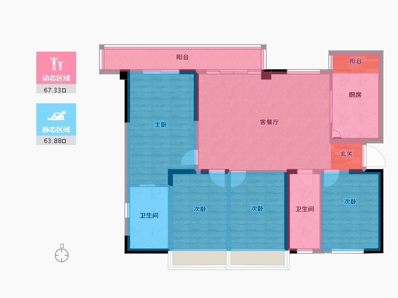 四川省-成都市-绿洲国际金座-118.40-户型库-动静分区