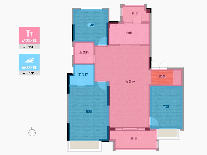 四川省-成都市-领地天府蘭台-97.85-户型库-动静分区