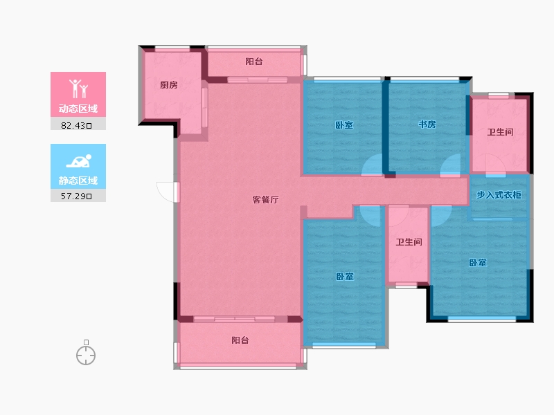 四川省-成都市-合能铂悦华庭-125.15-户型库-动静分区