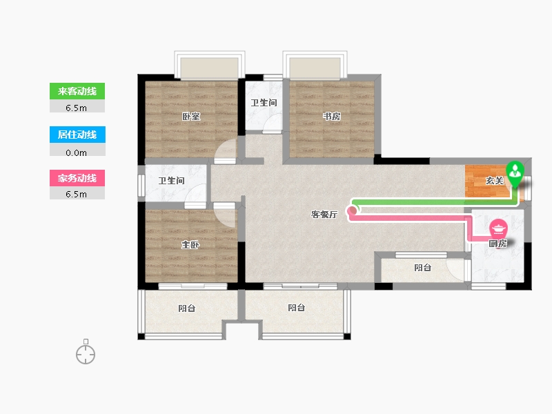 四川省-成都市-吉祥湾-88.64-户型库-动静线