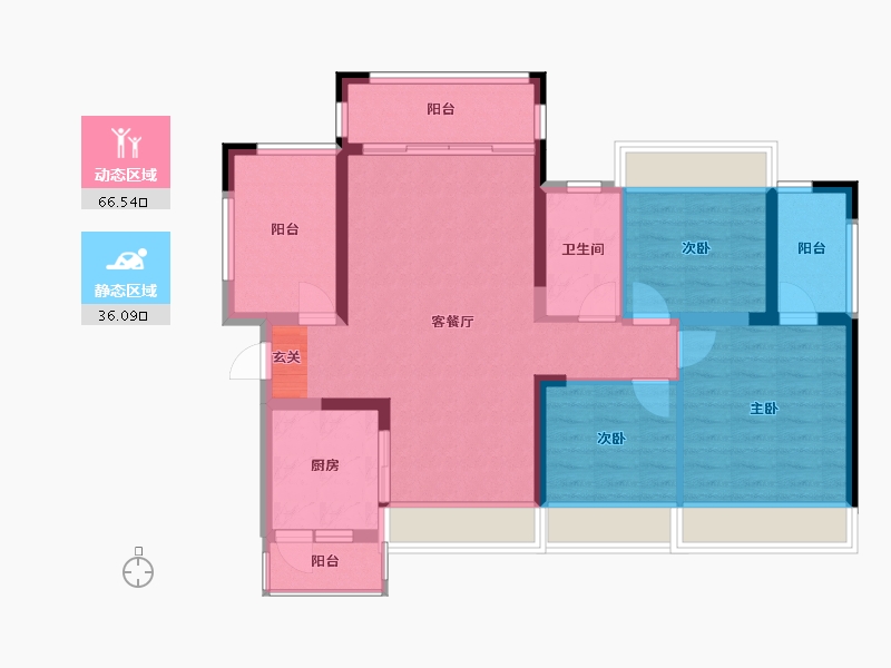 广西壮族自治区-柳州市-龙光玖珑府-91.50-户型库-动静分区