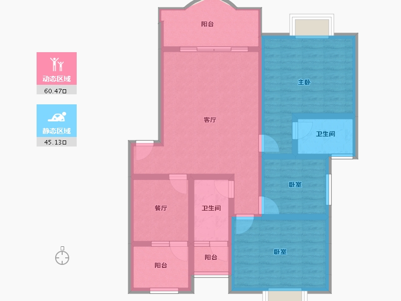 贵州省-遵义市-方圆学府壹号-93.44-户型库-动静分区