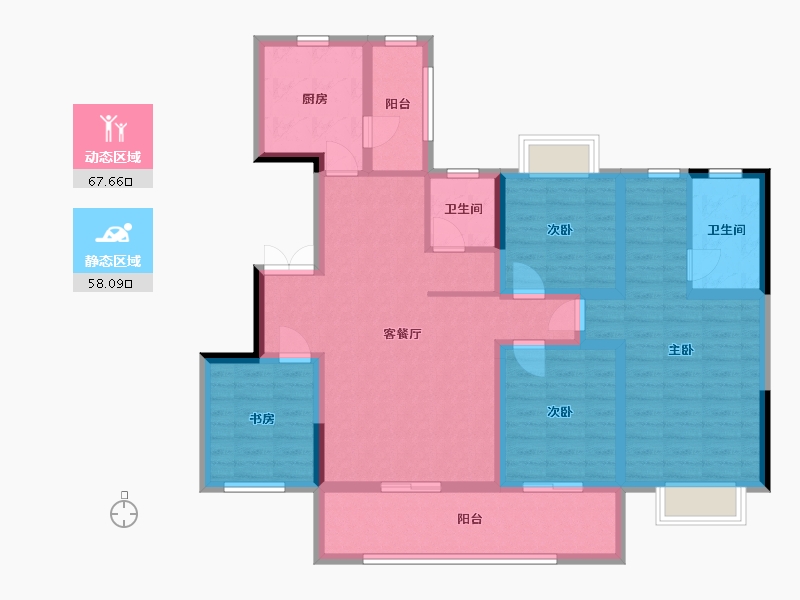 贵州省-贵阳市-麓湖宫-111.34-户型库-动静分区