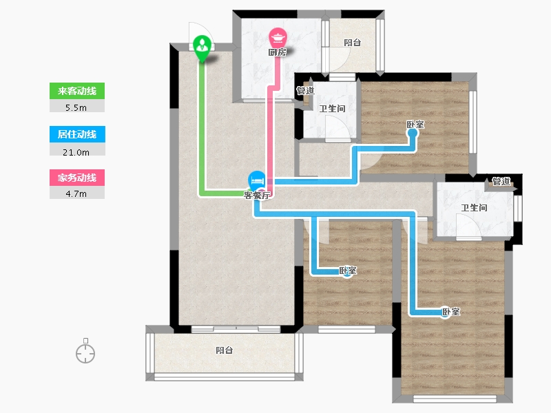 四川省-成都市-德商花样年碧云天骄-88.80-户型库-动静线