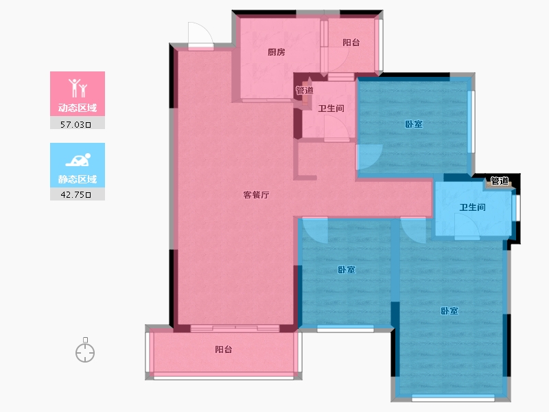 四川省-成都市-德商花样年碧云天骄-88.80-户型库-动静分区