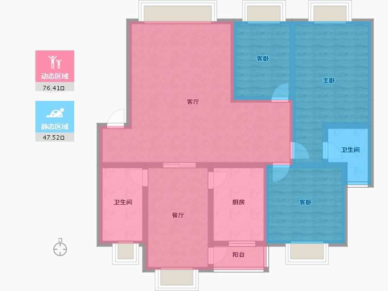 贵州省-遵义市-方圆学府壹号-110.18-户型库-动静分区