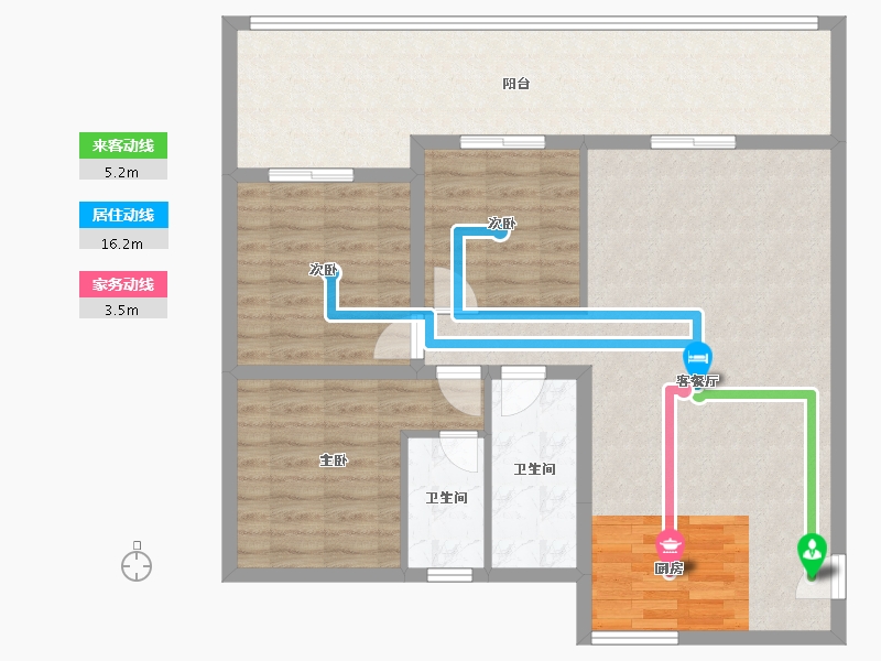 贵州省-遵义市-学堂郡四季花园-100.70-户型库-动静线