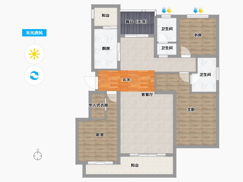 河北省-石家庄市-金悦府-118.55-户型库-采光通风