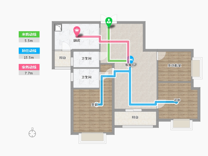 贵州省-贵阳市-观府壹号-104.80-户型库-动静线