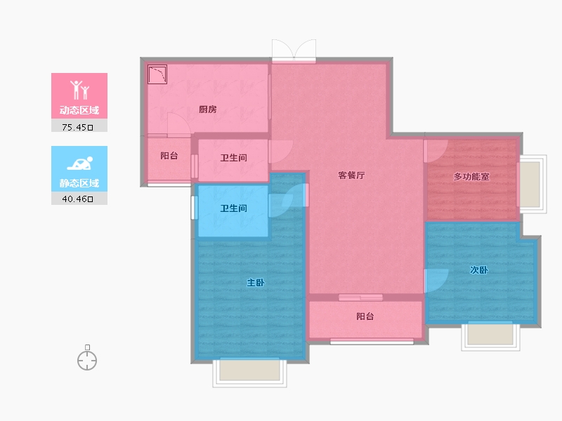 贵州省-贵阳市-观府壹号-104.80-户型库-动静分区