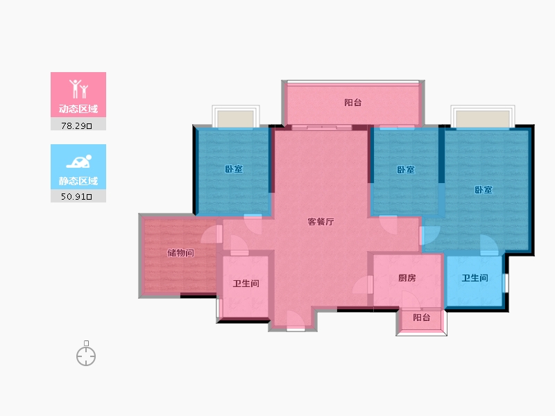 四川省-成都市-融创玖樾臺-115.45-户型库-动静分区