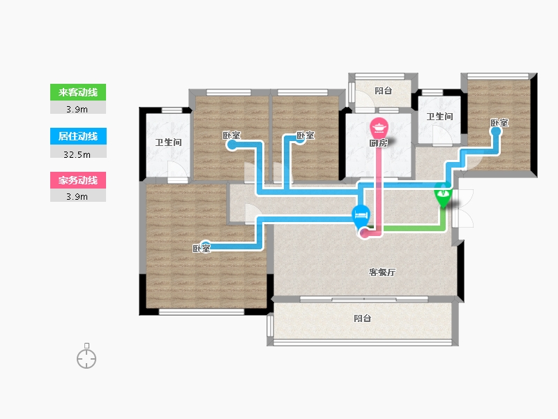 四川省-成都市-德商花样年碧云天骄-113.89-户型库-动静线