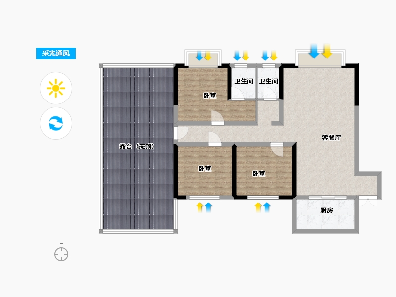 贵州省-安顺市-镇宁银城翡翠国际-134.38-户型库-采光通风