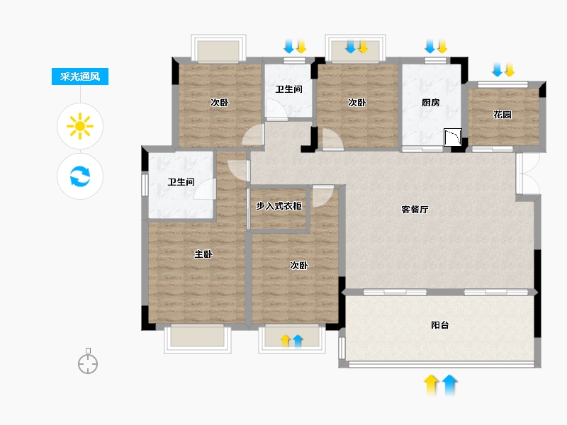 湖北省-宜昌市-江南URD二期-130.72-户型库-采光通风