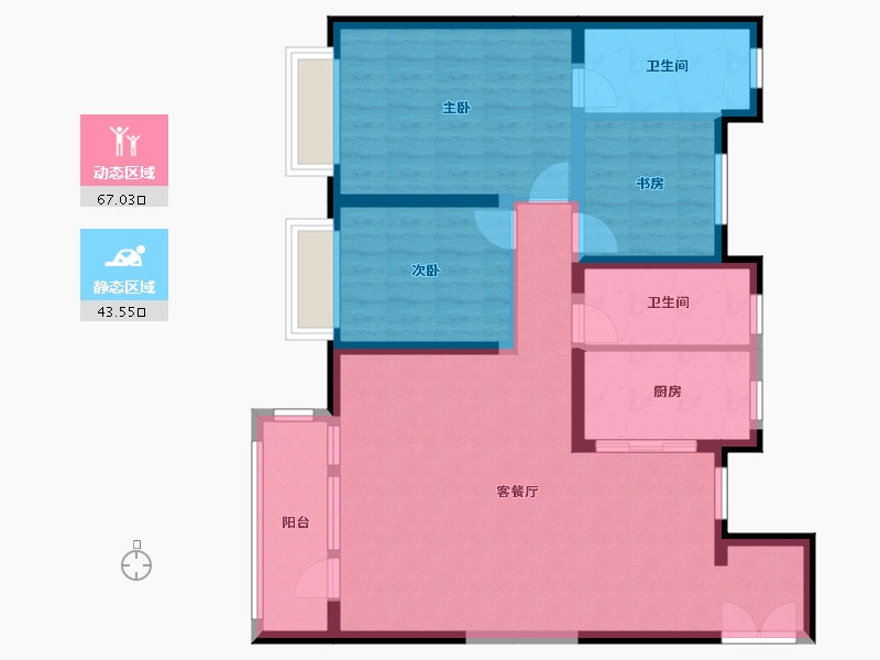 陕西省-渭南市-富力城-99.18-户型库-动静分区