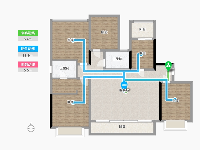 四川省-成都市-融创玖樾臺-125.21-户型库-动静线