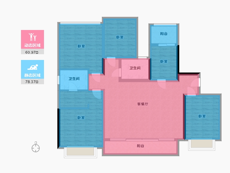 四川省-成都市-融创玖樾臺-125.21-户型库-动静分区