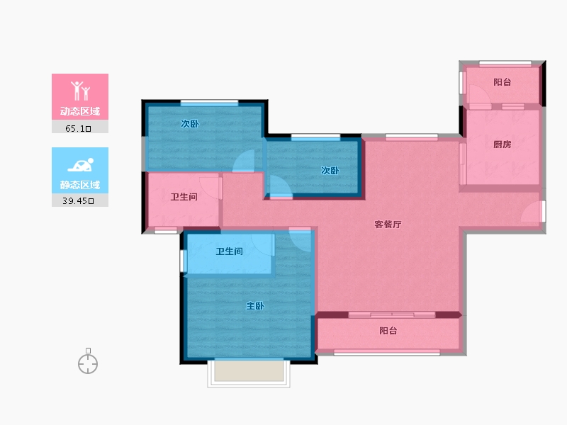 贵州省-遵义市-遵义恒大城-92.71-户型库-动静分区