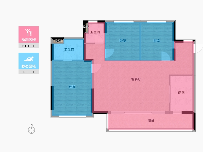 四川省-成都市-德商花样年碧云天骄-94.25-户型库-动静分区