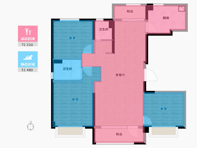 河北省-石家庄市-碧桂园晋州府-111.00-户型库-动静分区