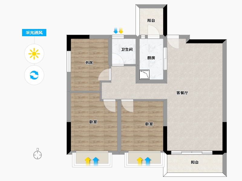 四川省-眉山市-四川煤田天府龙城-76.06-户型库-采光通风