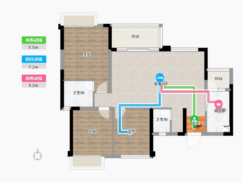 四川省-成都市-润扬观澜鹭岛-89.27-户型库-动静线