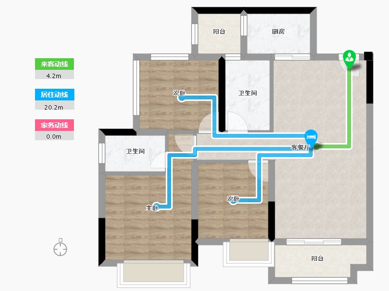 贵州省-遵义市-鑫湖澜悦台-77.62-户型库-动静线