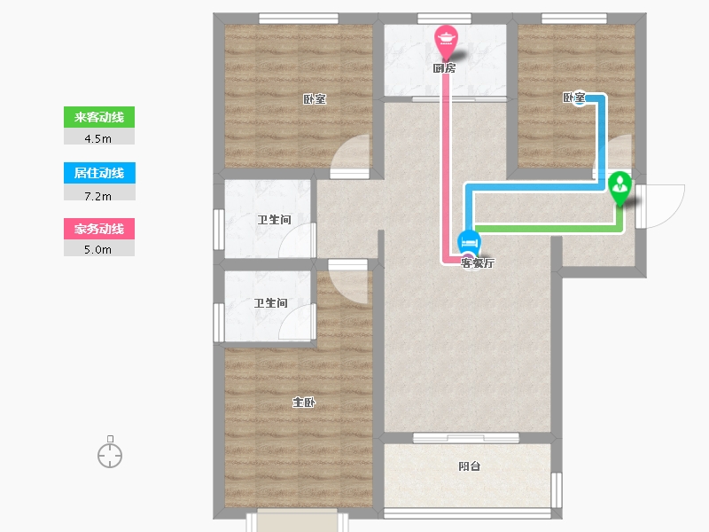 河北省-石家庄市-帝华御锦苑-85.11-户型库-动静线