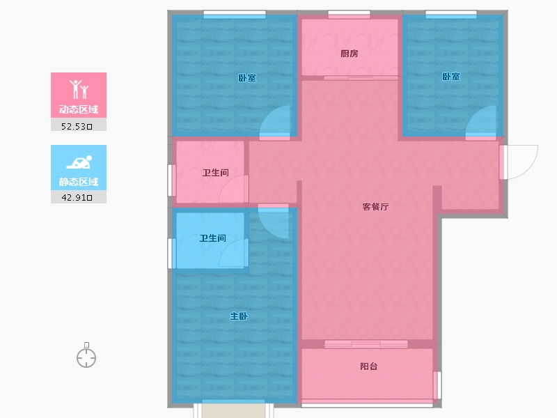 河北省-石家庄市-帝华御锦苑-85.11-户型库-动静分区