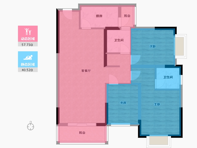 贵州省-贵阳市-观府壹号-87.47-户型库-动静分区