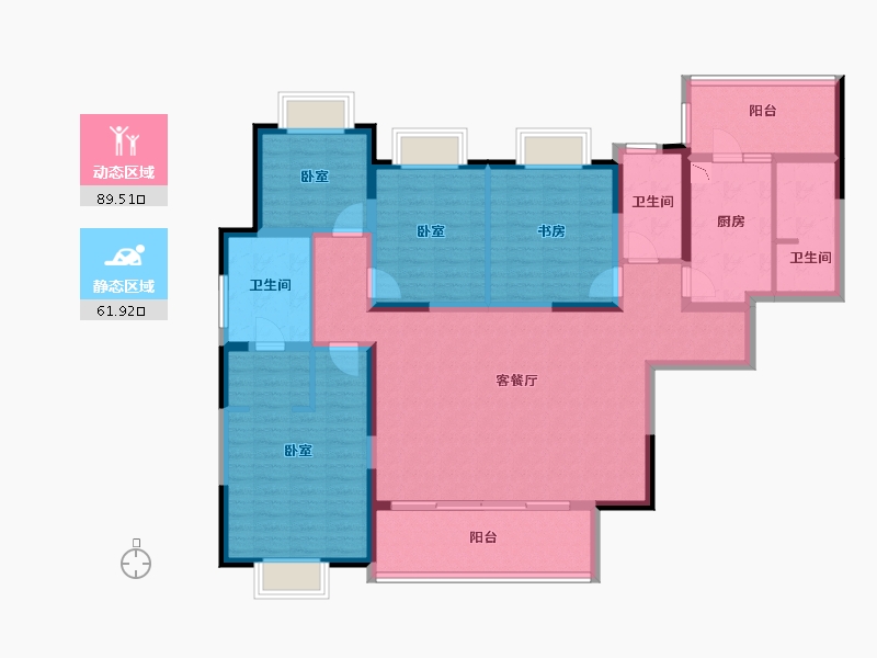 四川省-成都市-环球汇天誉-134.38-户型库-动静分区