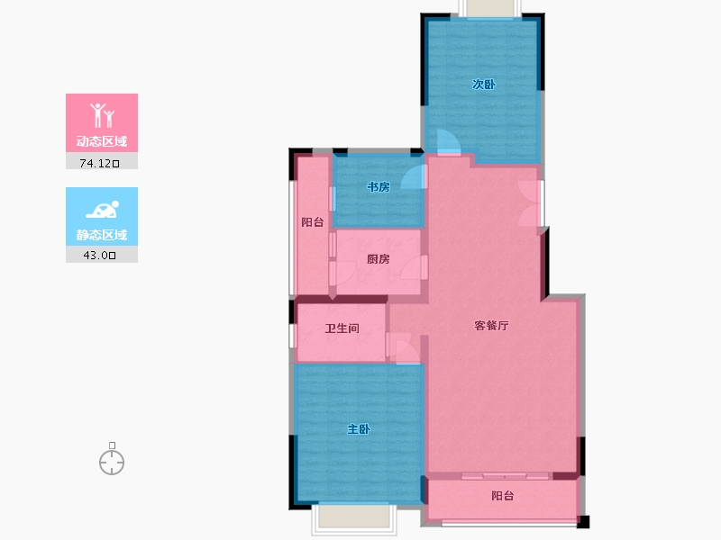 贵州省-贵阳市-观府壹号-105.57-户型库-动静分区