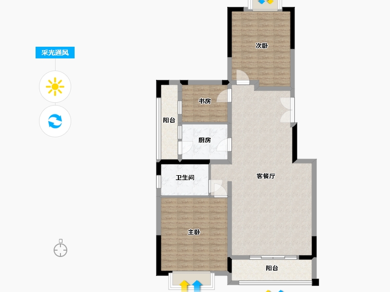 贵州省-贵阳市-观府壹号-105.57-户型库-采光通风