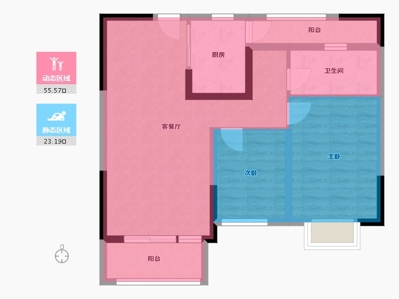 贵州省-贵阳市-观府壹号-69.54-户型库-动静分区