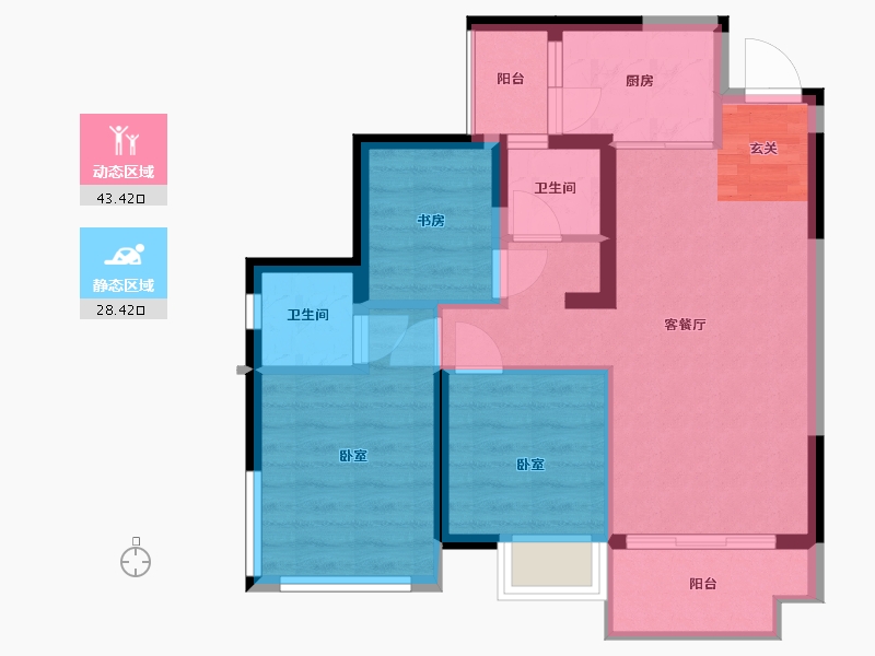 四川省-成都市-环天时代中心-63.69-户型库-动静分区