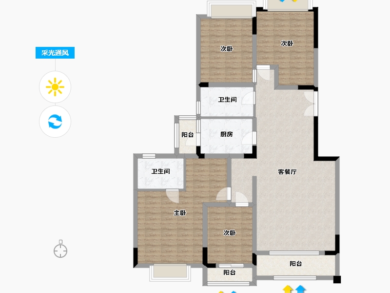 贵州省-贵阳市-观府壹号-136.01-户型库-采光通风