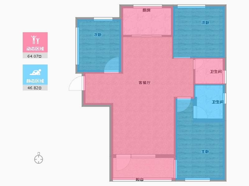 河北省-石家庄市-润江壹號-100.12-户型库-动静分区