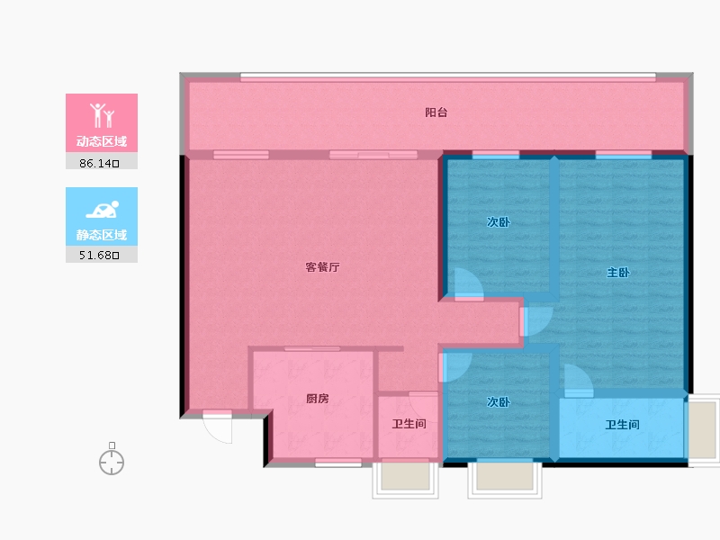 贵州省-遵义市-学堂郡四季花园-123.80-户型库-动静分区