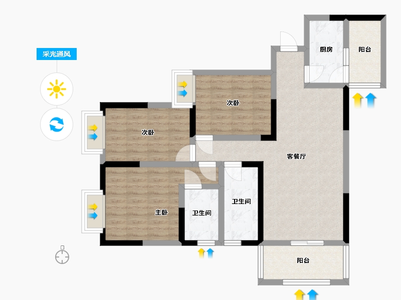 贵州省-贵阳市-施格名门-86.01-户型库-采光通风