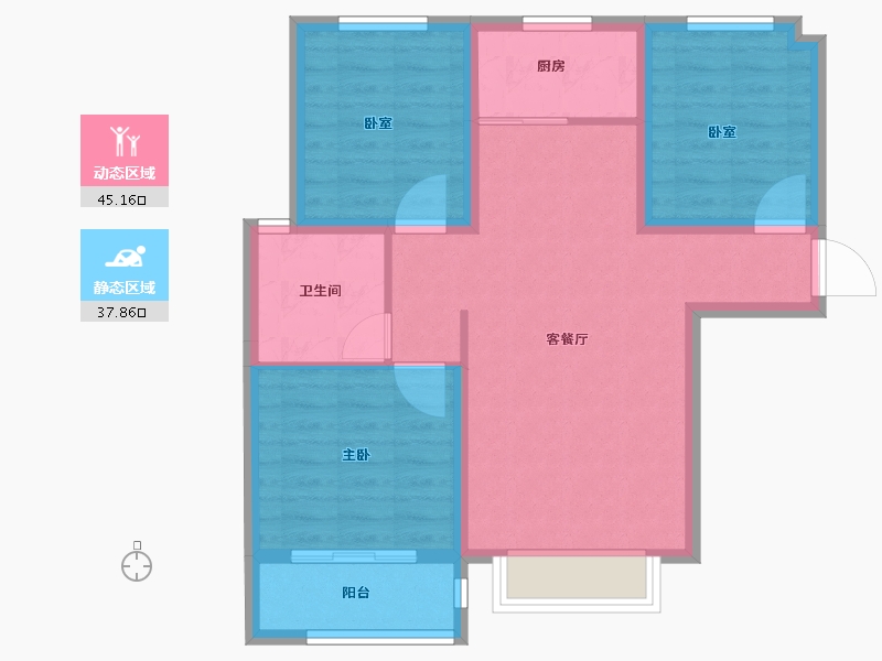 河北省-石家庄市-帝华御锦苑-74.11-户型库-动静分区