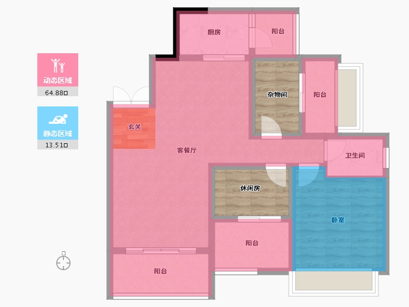 四川省-成都市-吉祥湾-79.89-户型库-动静分区