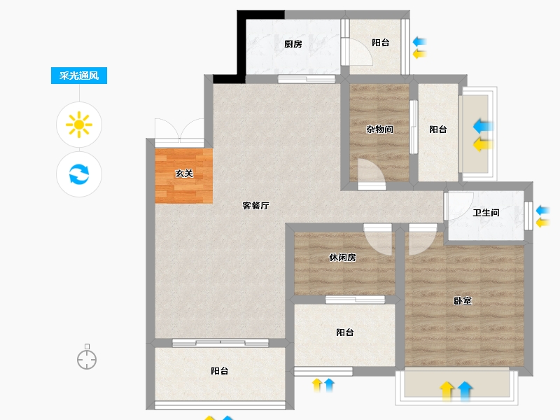 四川省-成都市-吉祥湾-79.89-户型库-采光通风