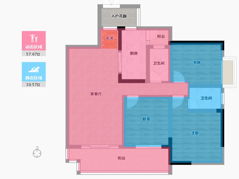 四川省-成都市-吉祥湾-89.00-户型库-动静分区