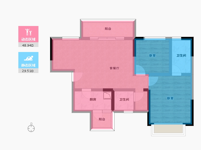 四川省-眉山市-四川煤田天府龙城-68.44-户型库-动静分区